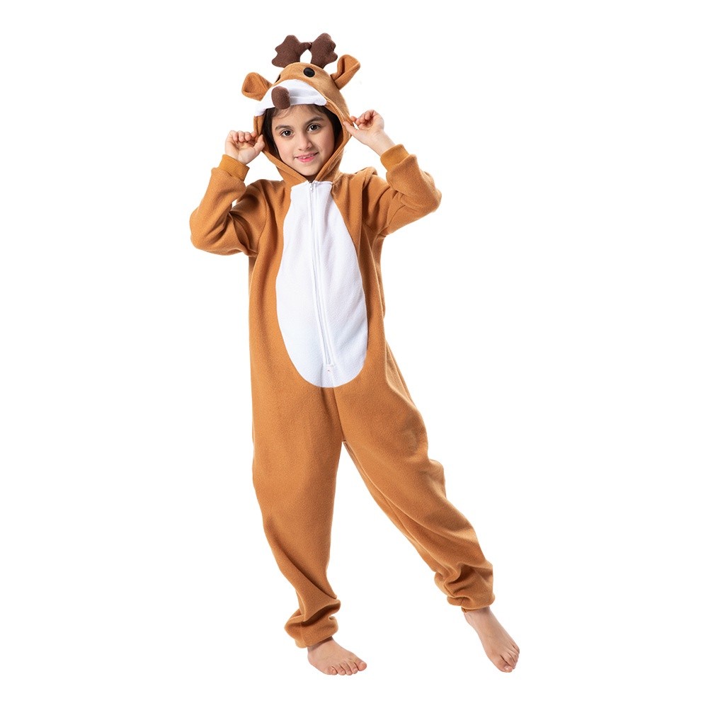 Multi Must Ready StockKids Lovely Reindeer Christmas Costume Girls&Boys Winter Xmas Elk Cosplay One-piece Pajamas Sui... - Image 3