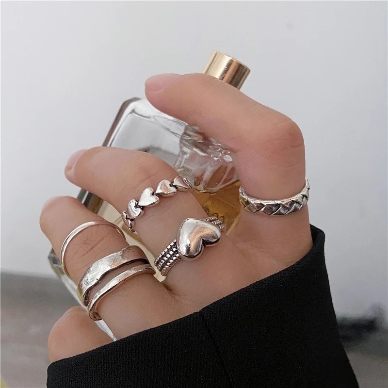 Reliable Versatile Trendy Boho Pearls Joint Ring Set/ Women Geometric Knuckle Finger Rings/ Female Wedding Party Jewe... - Image 2