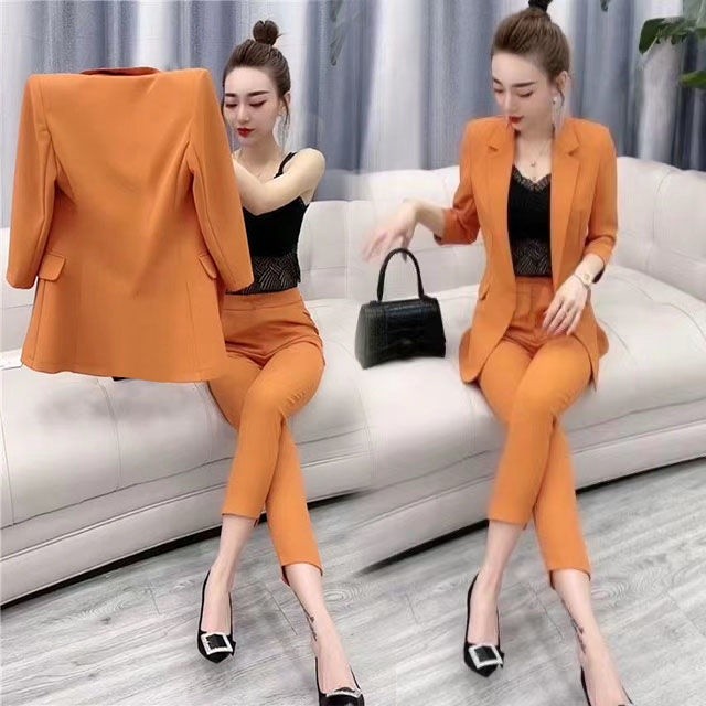 Premium Must Instock 2pcs suit spring summer 2022 Formal women Korean style set wear b - Image 4