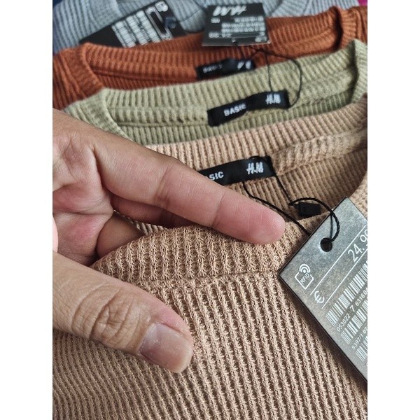 Versatile Essential Rib WAFER T-SHIRT / KNITWEAR Thick Long Sleeve Women W - Image 4