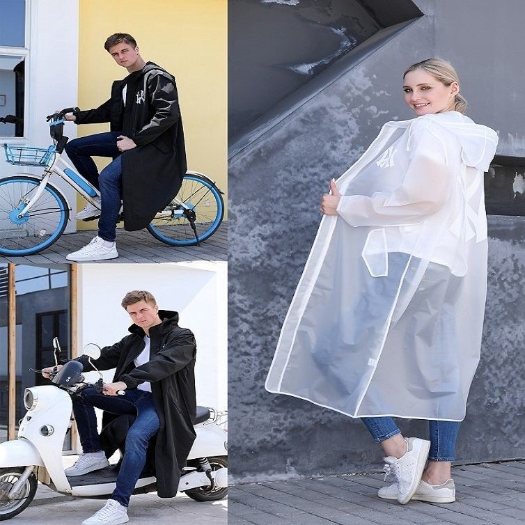 Versatile Purpose Fashionable men's raincoat net red plus size long female adult hiking cycling Cape baju hujan - Image 4