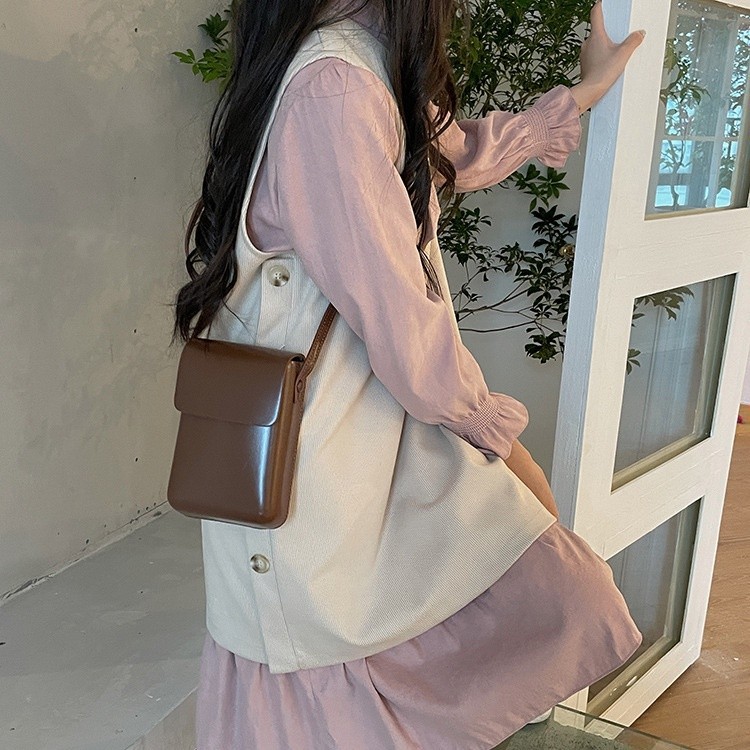 Trendy Travel Pierre Loues New Ladies Retro Vertical Mobile Phone Shoulder Messenger Bag Small Multifunctional Adjust... - Image 3