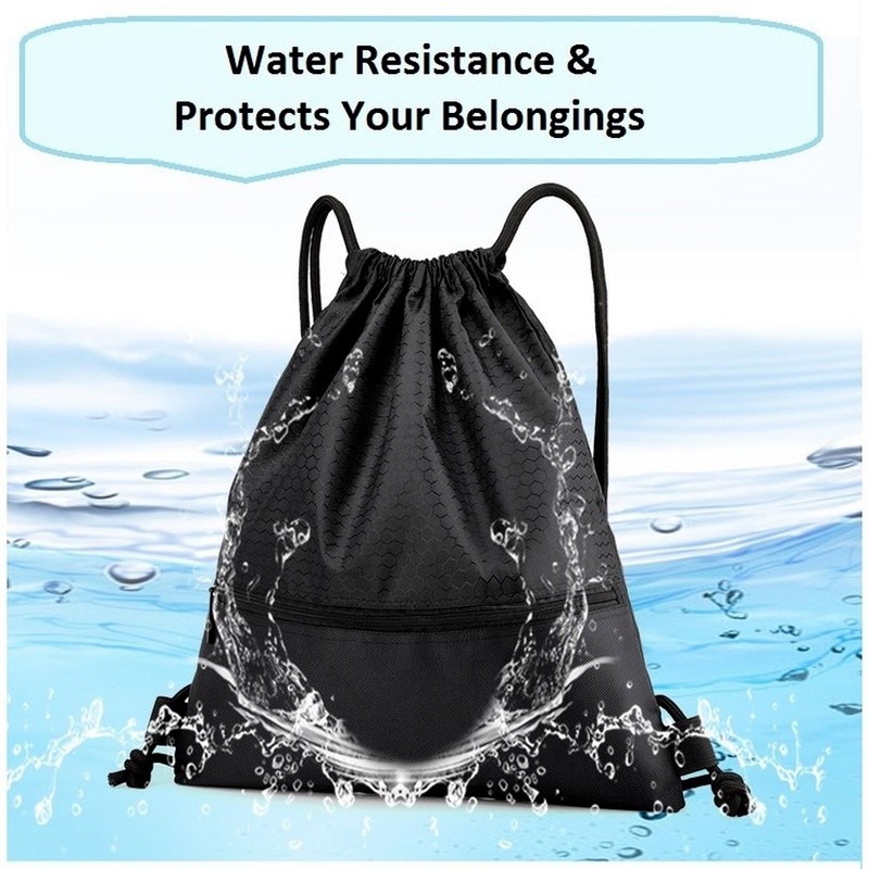 Portable Chic Waterproof Drawstring Bag Sports Backpack Haversack Travel Bags Shoe Basketball Compact Lightweight - Image 4