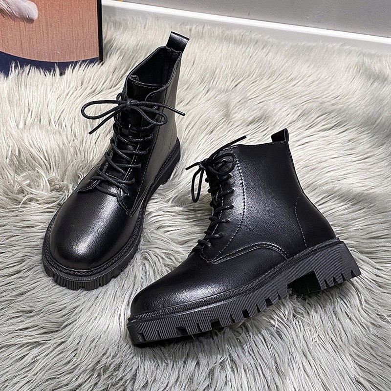 Comfort Active MAY Fashion Martin Boots Korean Style Ladies Zippers Ankle Comfortable High Heel Leather Shoes Ready S... - Image 5