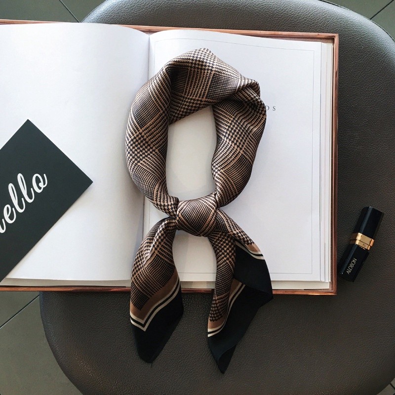 Must Quality Aibins 27.55inch Silk Square Scarf Multifunctional Air Hostess Women's Fashion Decorative Accessory Brea... - Image 3