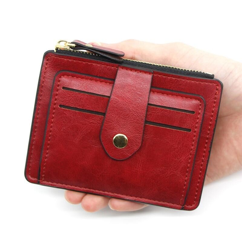 Style Outdoor Small Fashion Credit ID Card Holder Slim Leather Wallet Coin Pocket Man Money Bag Case Men Mini Women B...