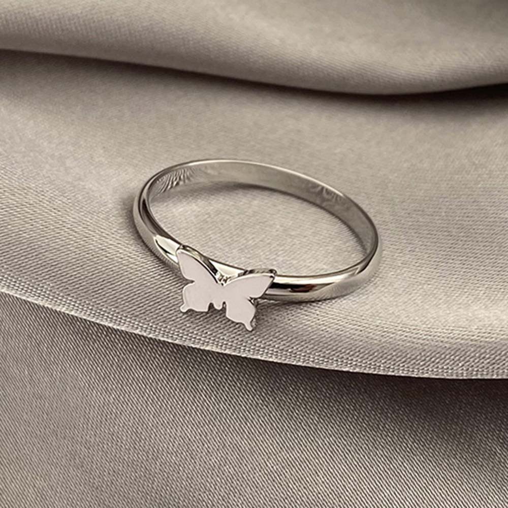 Purpose Quality AHOUR Punk Couple Rings Net Red Fashion Jewelry Butterfly Matching Women Lover Men Copper Vintage Ope... - Image 3