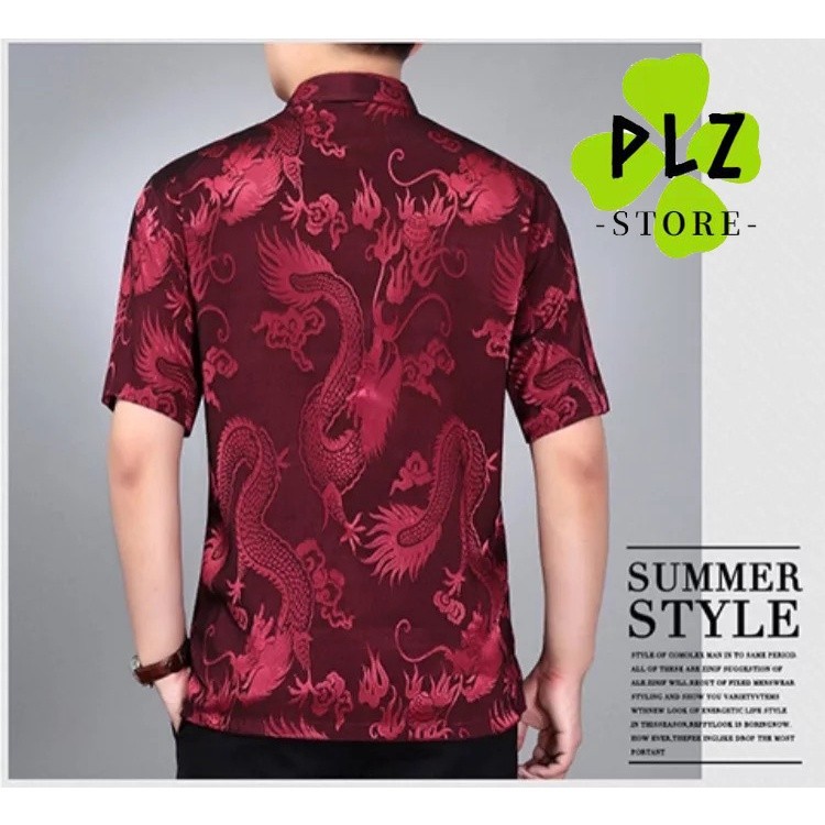 Premium Durable m High Quality Silk Satin Shirt Plus Size Embroidery Dragon Tang Suit Middle-aged Elderly SamFu Tradi... - Image 4