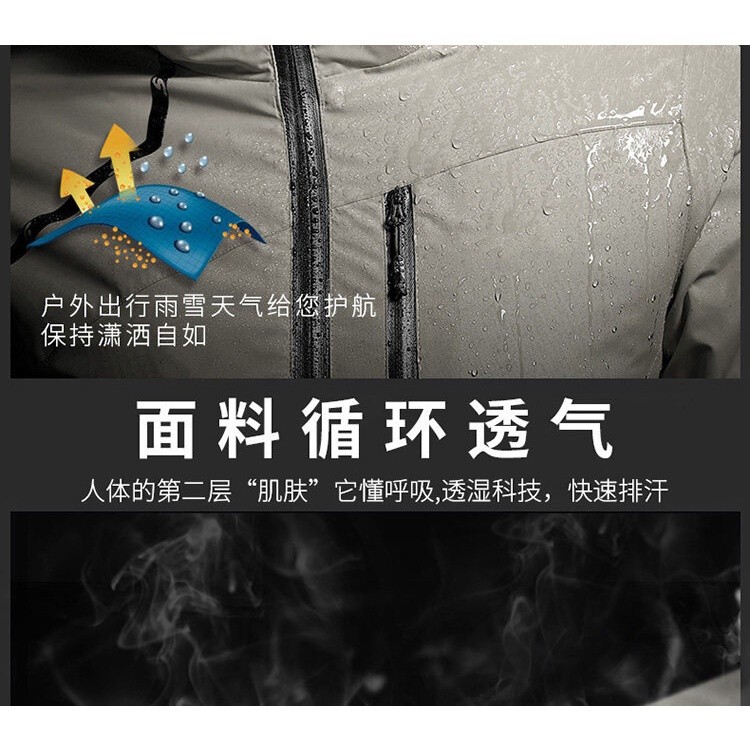 Essential Multi Ready Stock【No Logo】L-7XL Men Waterproof Jackets Hooded Windbreaker Outdoors Sports Coat - Image 2