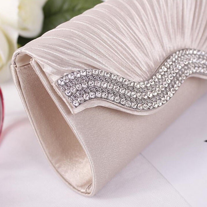 murah Daily New Style Fashion Woman Dinner Bag Korean Version Personality Folded Satin Clutch beg tangan wanita - Image 4