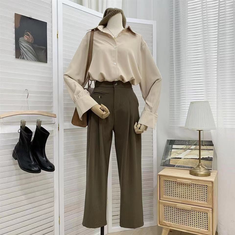 Quality Reliable Korean Style Women Ladies Loose Long Sleeve Shirt Blouse Baju Wanita Lengan Panjang Durable Premium - Image 3