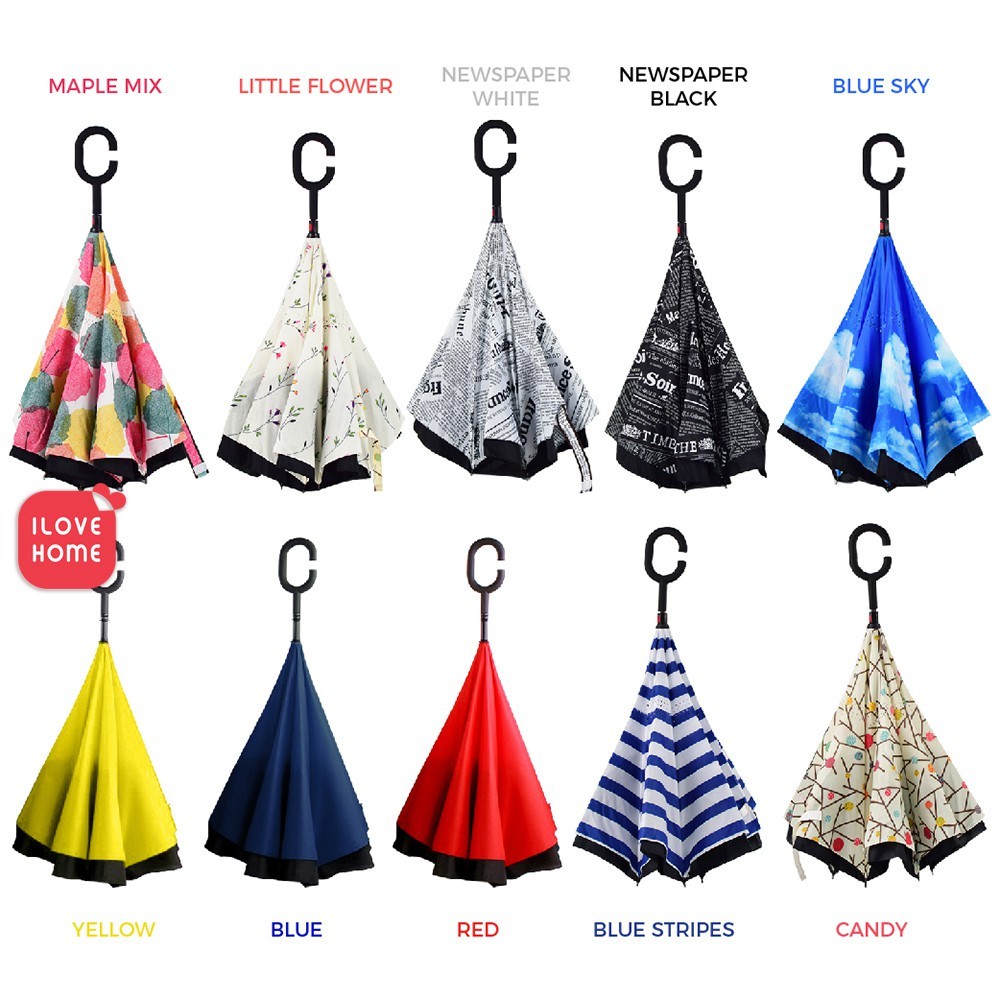 Quality Versatile ANGEL C-Type Handle Reverse Upside Down Umbrella Payung Lipat Besar 雨伞大號 - Image 3