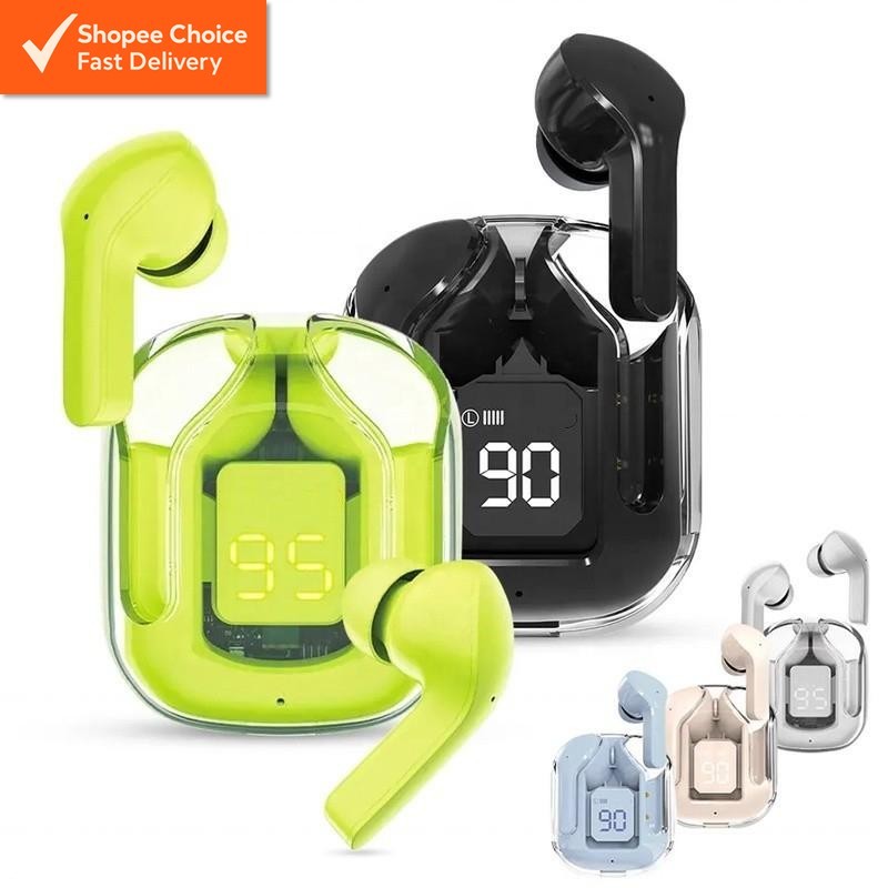 TWS Wireless Earbuds with Transparent Design | In-Ear Earphones | LED Power Display | Bluetooth 5.3 Compatibility