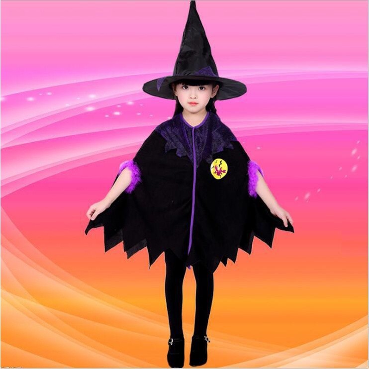 Reliable Essential 【 Factory Wholesale 】 Halloween Clothing Children's Cosplay Anime Witch Role Playing Set