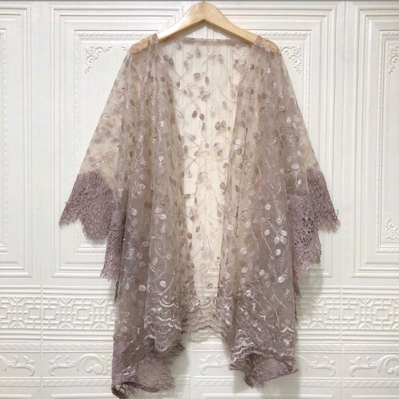 outer cardigan kebaya bridesmaid baju kondangan tille mix brokat renda