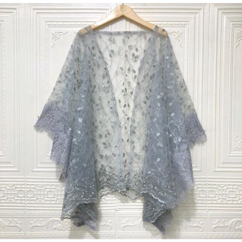 Versatile Quality outer cardigan kebaya bridesmaid baju kondangan tille mix brokat renda - Image 4