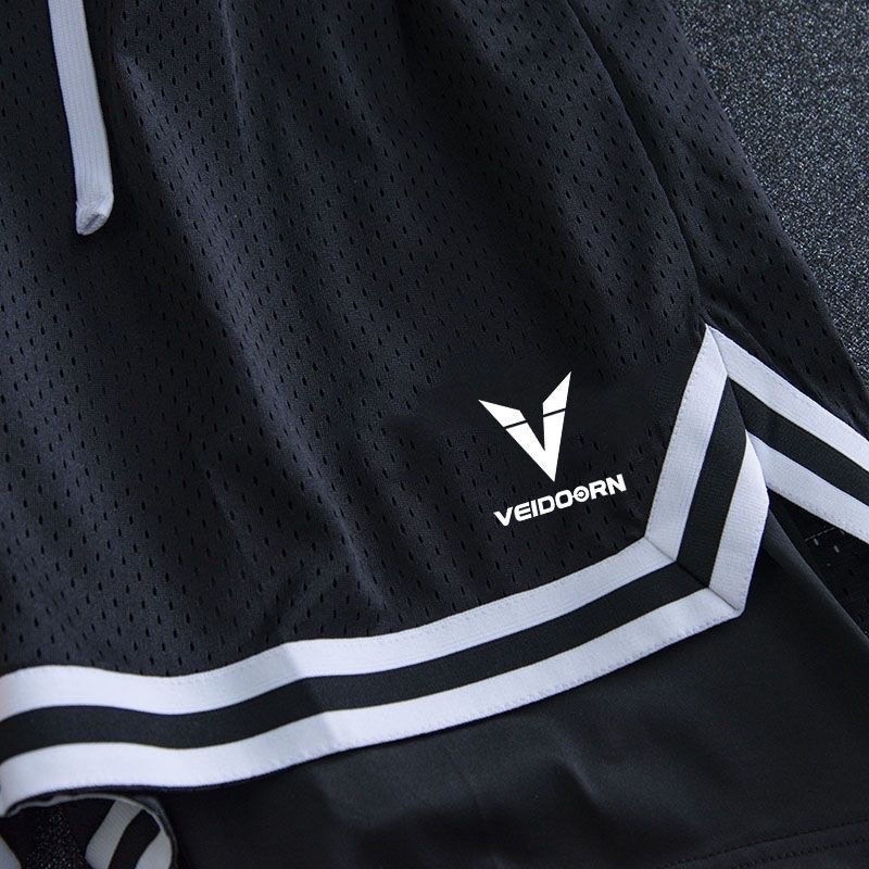 维动 美式 篮球短裤 男 men's basketball shorts 三分不过膝 假两件速干高弹训练 透气运动裤Breathable sweatpants - Image 5