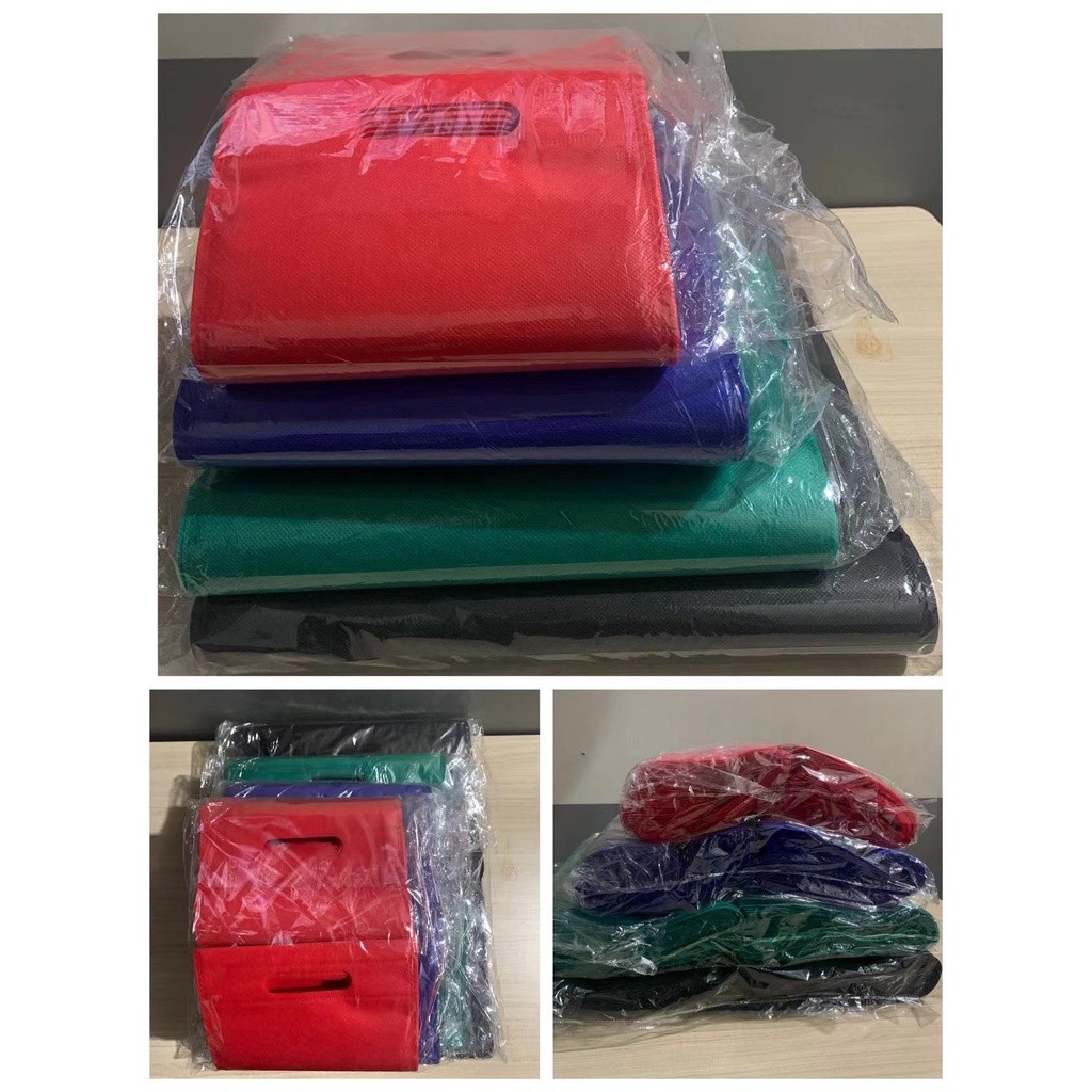 Fashion Chic Attrees 50-Pcs Flat Eco Bag 10 Colors 4 Sizes Non-woven Shopping Handbag D Cut Pouch Plain Storage - Image 5