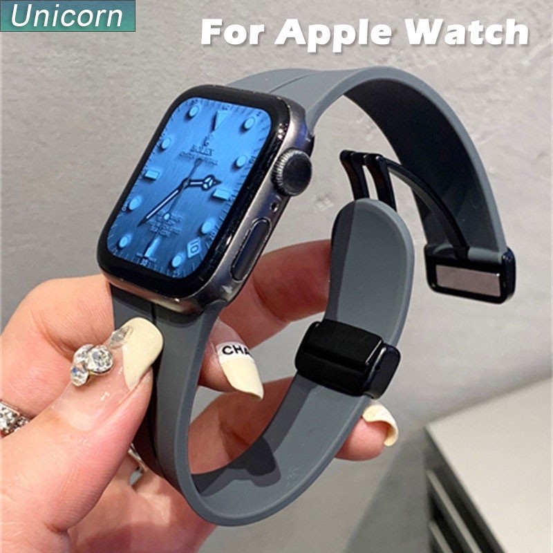 Daily Travel INT>>>Silicone Strap APP*LE watch band 45mm 44mm 40mm 41mm 42mm 38mm 44 45 mm Magnetic Bracelet I*WATCH - Image 3