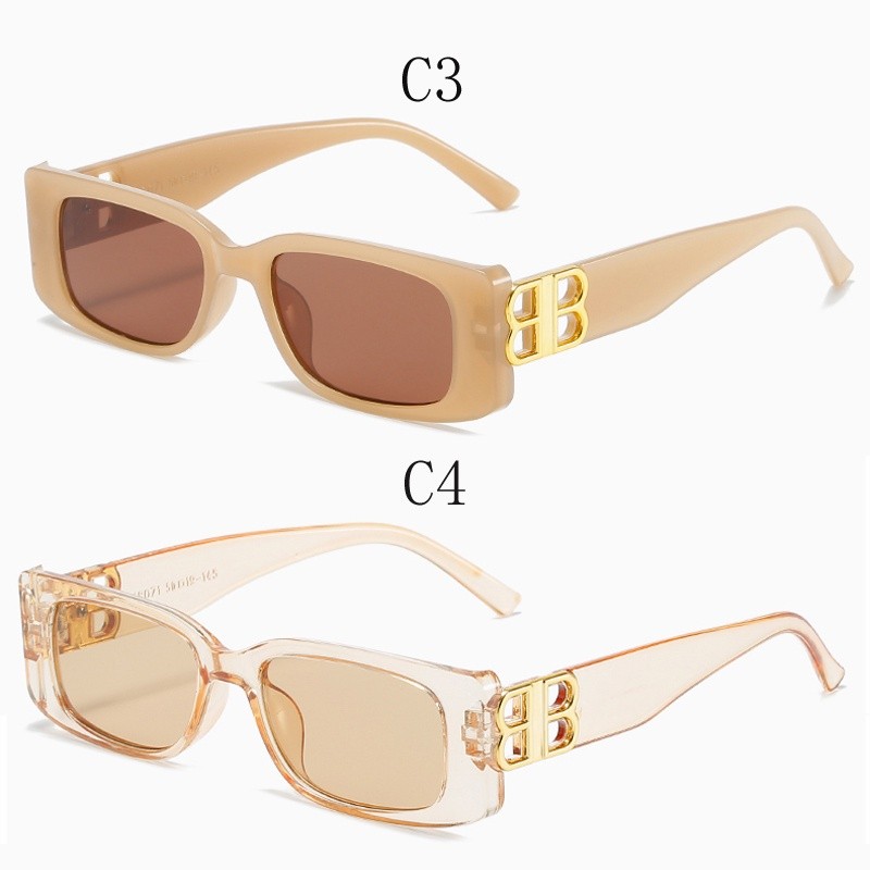 New Women Sunglasses Vintage Square Sunglasses Brand Designer B Logo Female Eyeglass Small Rectangle Glasses UV400