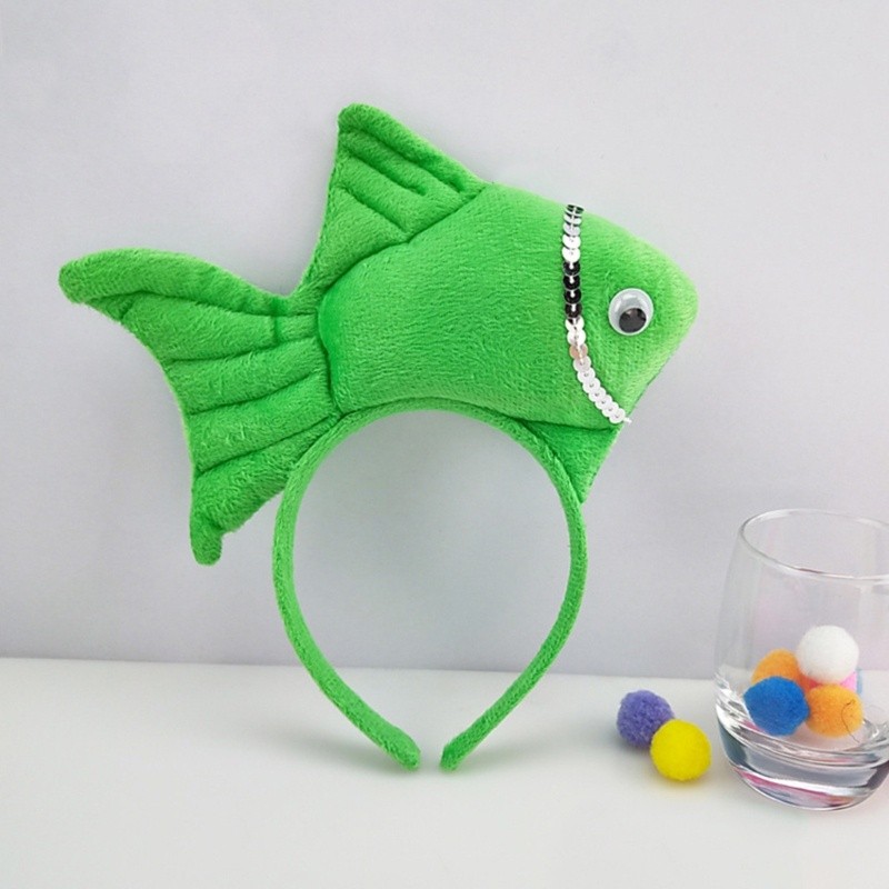 Premium Must Dark Cartoon Headband Stuffed Fish Shape Hair Hoop Woman Cosplay Costume Prop Purpose - Image 3