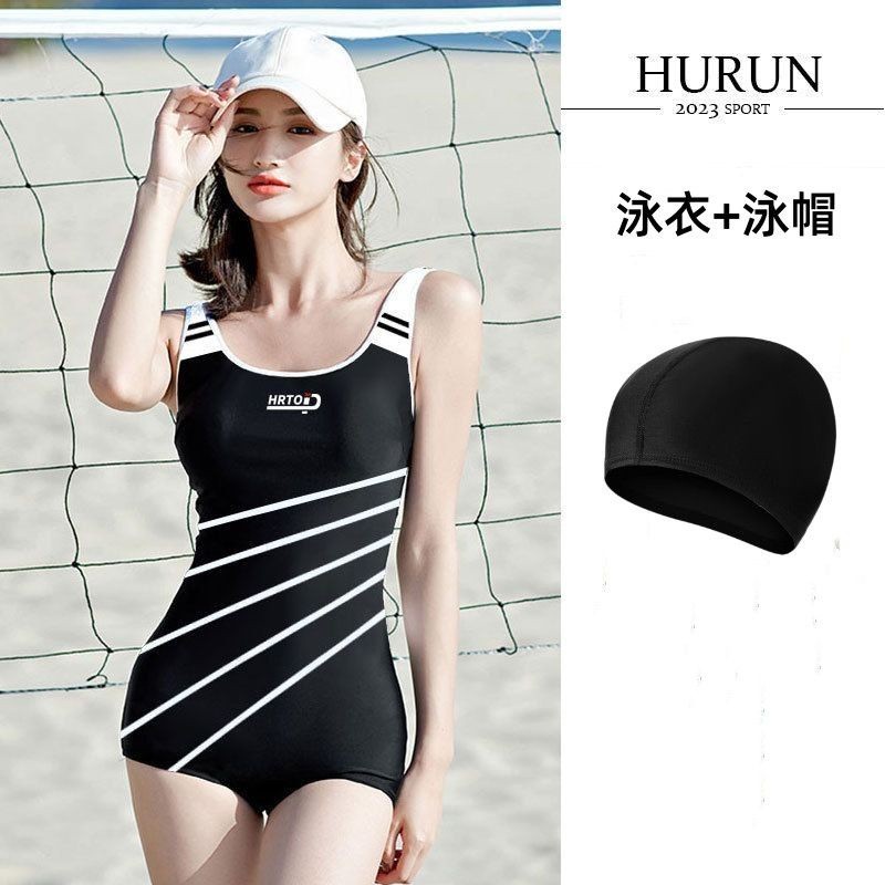 Versatile Durable Swimsuit women conjoined small flat angle quick-drying swimming pool professional training competit... - Image 4
