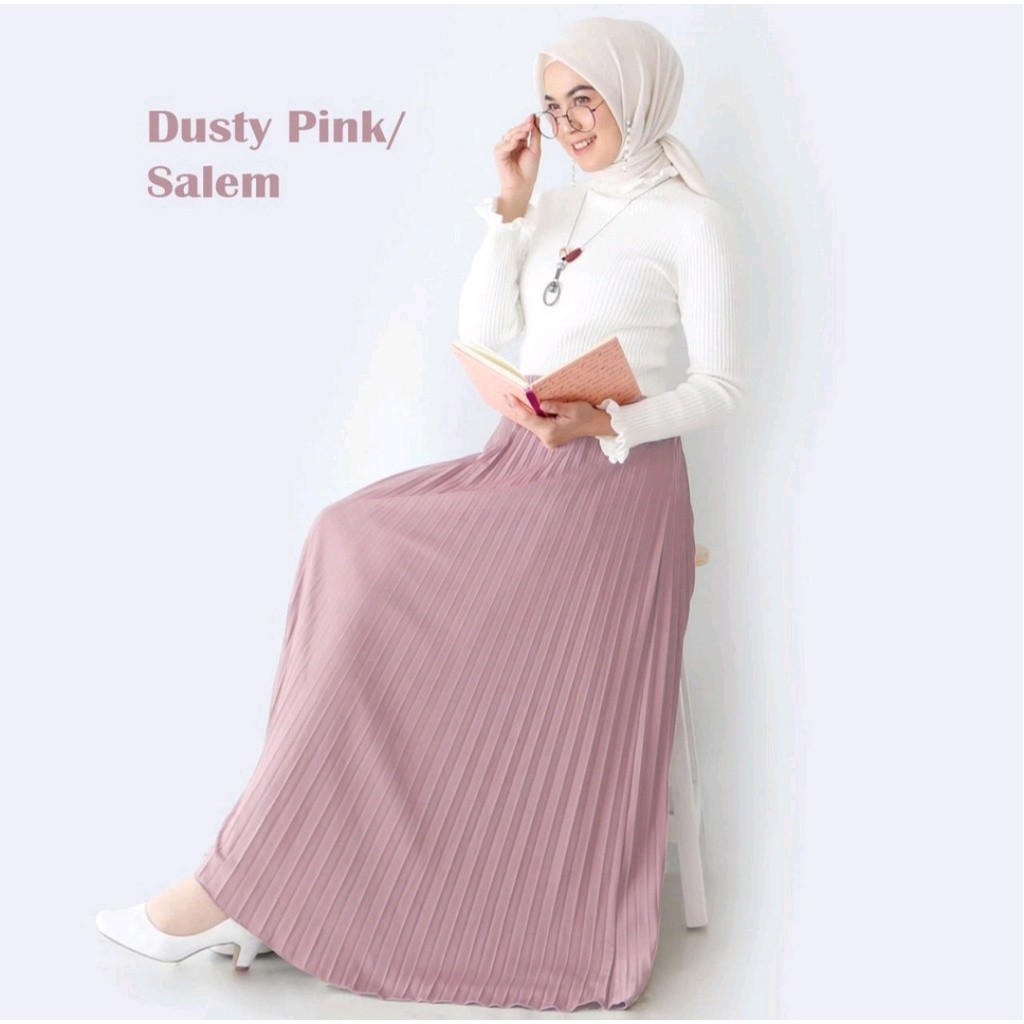 Reliable Versatile Korean CREPE Plisket Skirt / LYCRA Prisket Maxi - Image 3