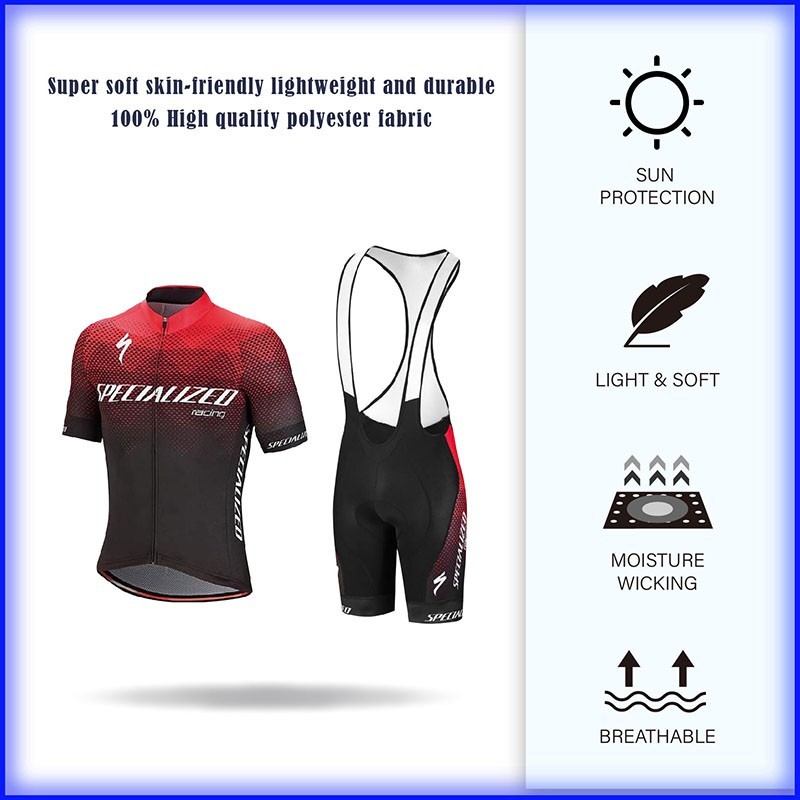 Durable Premium Men's Cycling Jerseys Set MTB Short Sleeves Breathable Quick Drying Clothes Bib Pants Tops Sales Reli... - Image 4