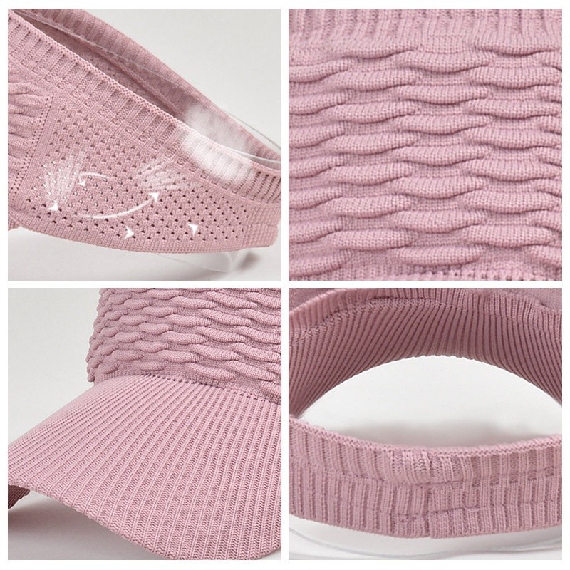 Premium Must Women Summer Anti-UV Hollow Breathable Empty Top Hat / Solid Color Long Brim Ponytail Baseball Cap/ Fash... - Image 4