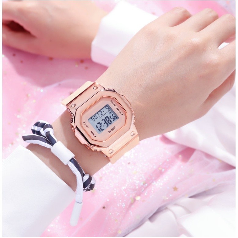 Watch Chronograph Jam Tangan Perempuan Wanita Digital Sports Stainless Women - Image 4