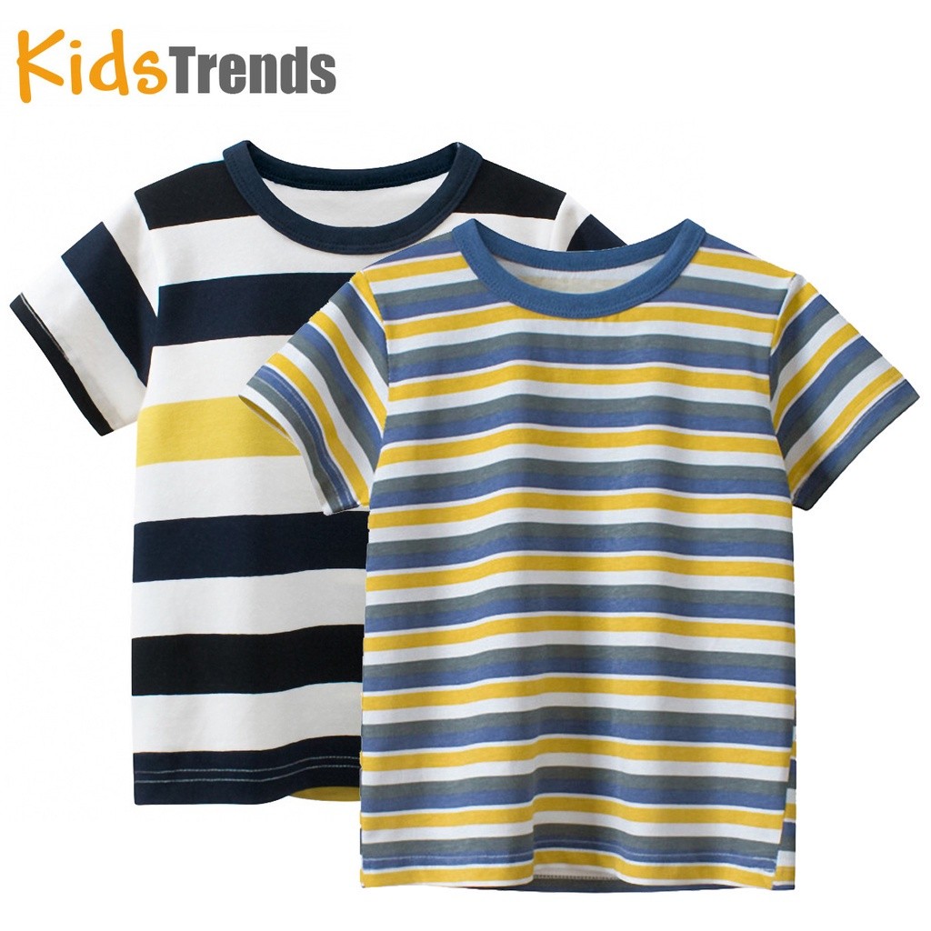 Premium Durable <INT2>Boys T Shirt Kid Baby Boy Tshirt Children Tops Stripe Short Sleeve Kids Clothing Stitching Cotton - Image 5