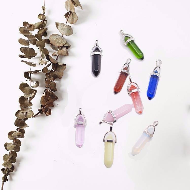 Pendulum Natural Crystal Divination 能量石灵摆天然水晶占卜吊坠项链原石男女生日礼物情侣饰品毛衣链