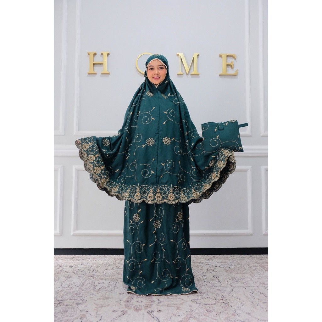 Must Multi Princess Dania Mukena Adult Gracella FULL Embroidery Lotus Flower Super Jumbo Essential - Image 3