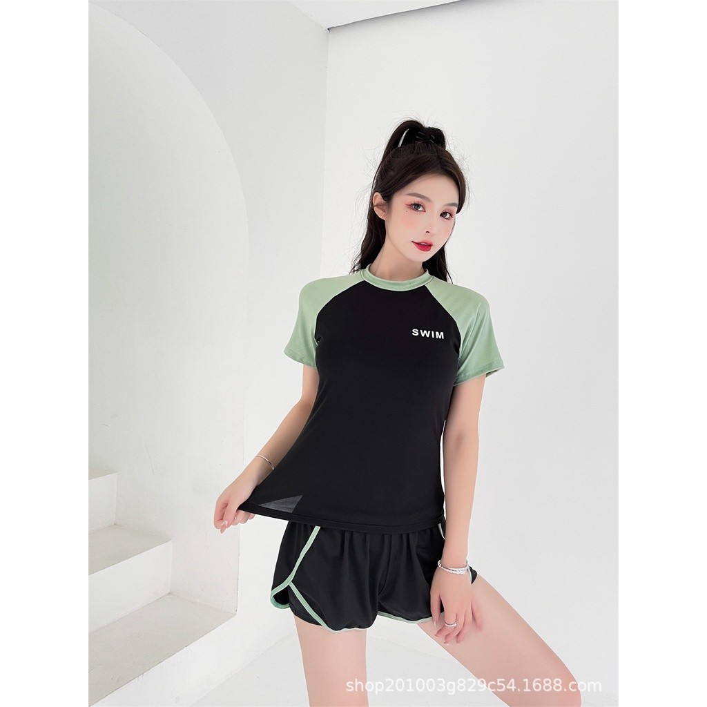 Essential Reliable Women Short Sleeve Swimsuit Sport Style Swimwear Multi Durable - Image 3