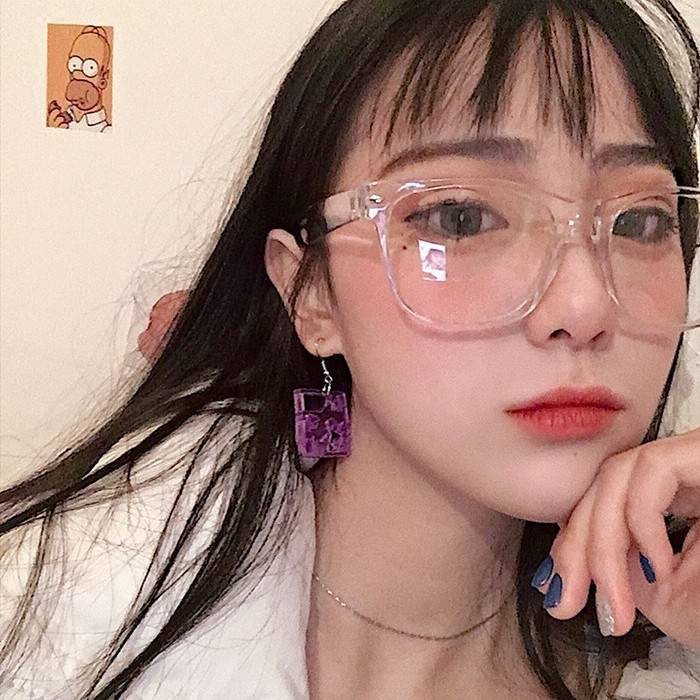 Have Must cermin mata spek glasses spec Versi Korea dari Bingkai Eyeglass White Putih Glossy Retro Ins Rangkaian Ijaz... - Image 2