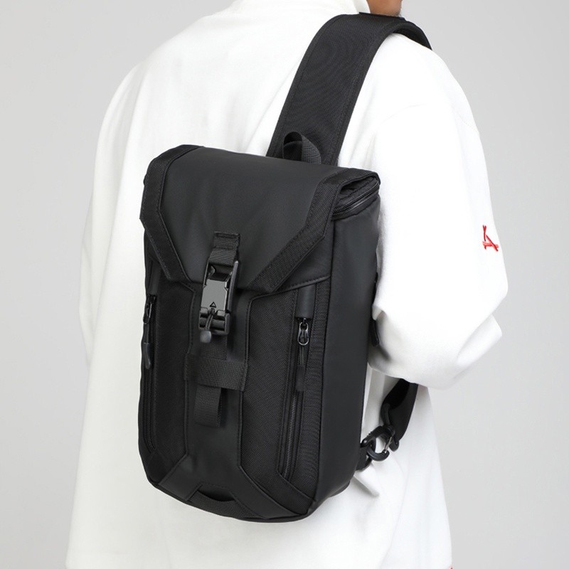 Fashion Outdoor OZUKO Waterproof Men Shoulder Crossbody Bag Multi-layer Sling Chest Pack Korean Style Accessory - Image 3