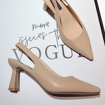 (35-42)High heels for women Korean Fashion Girl New versatile French high-heeled sandals chunky sandals