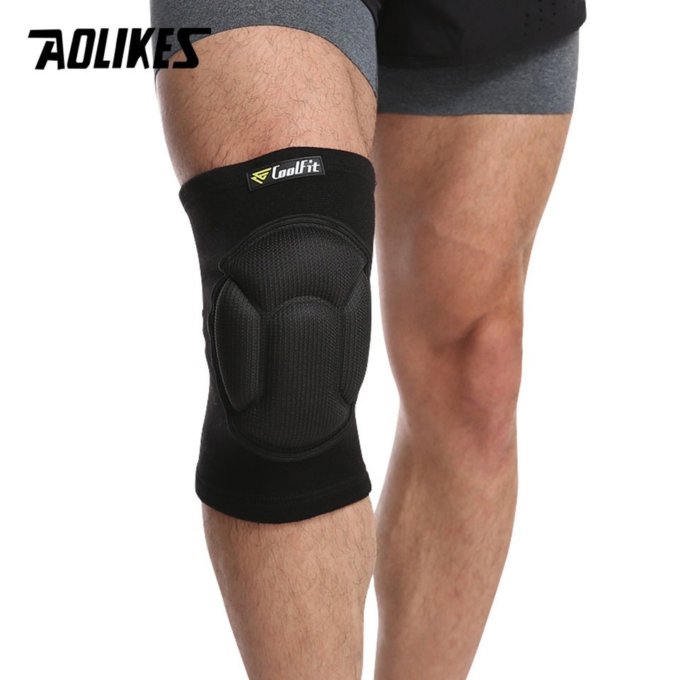 Reliable Durable AOLIKES 1Pair Thick Protective Knee Pads Extreme Non-slip Sports Volleyball Soccer Sponge Guard Fitn... - Image 3