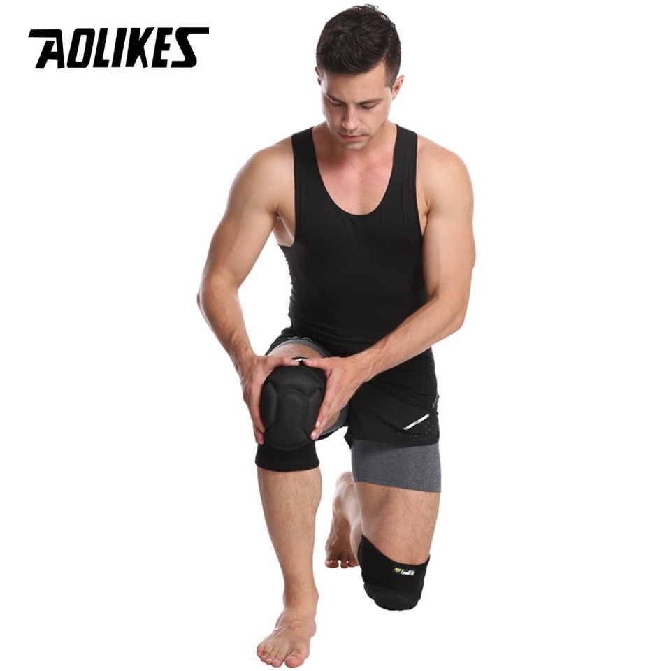 Reliable Durable AOLIKES 1Pair Thick Protective Knee Pads Extreme Non-slip Sports Volleyball Soccer Sponge Guard Fitn... - Image 5