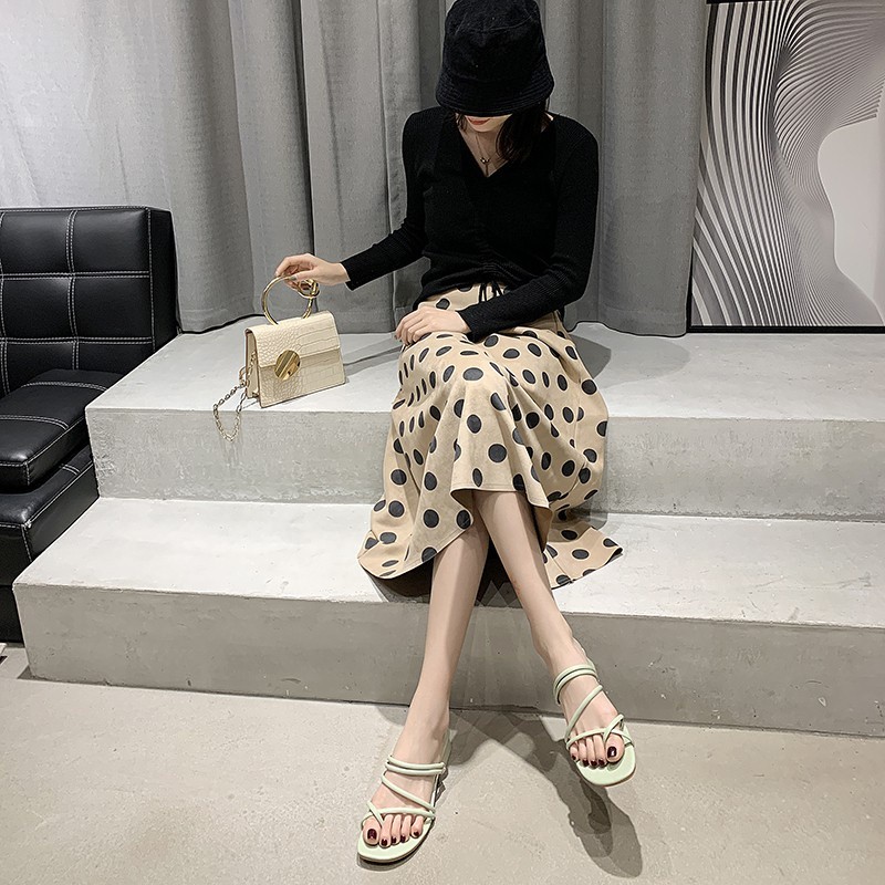 Walking Active MAY Korean Casual Sandals Mid-Heel Slippers Open Toe Concise Women Shoes Ainna