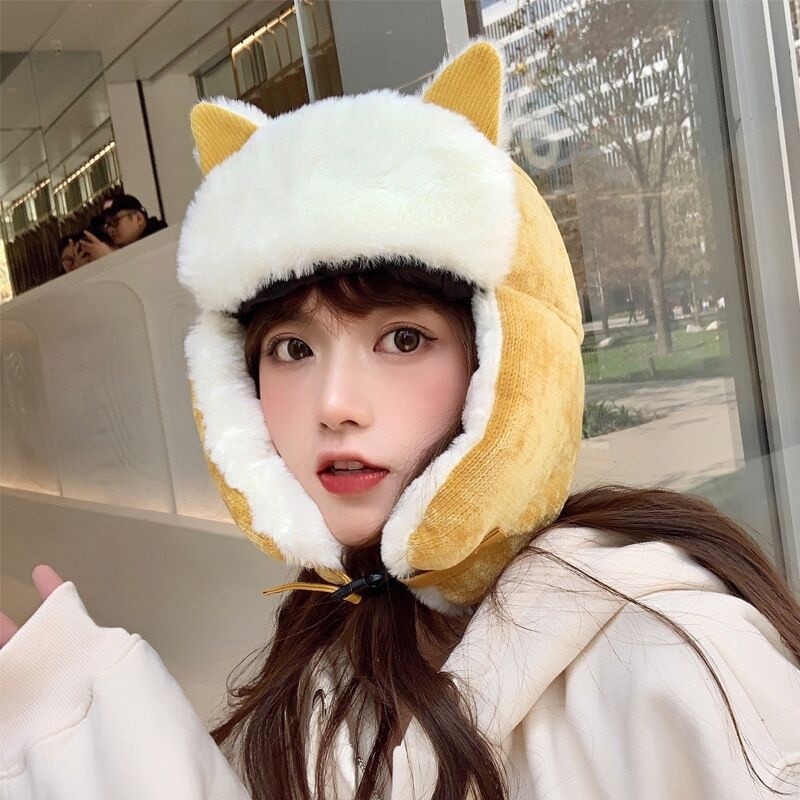 Have Multi Unisex Women Warm Earmuffs Thicken Ear-flapped Hat Winter Cold-proof Cashmere Lei Feng Cap Cat Ears Russian B - Image 2