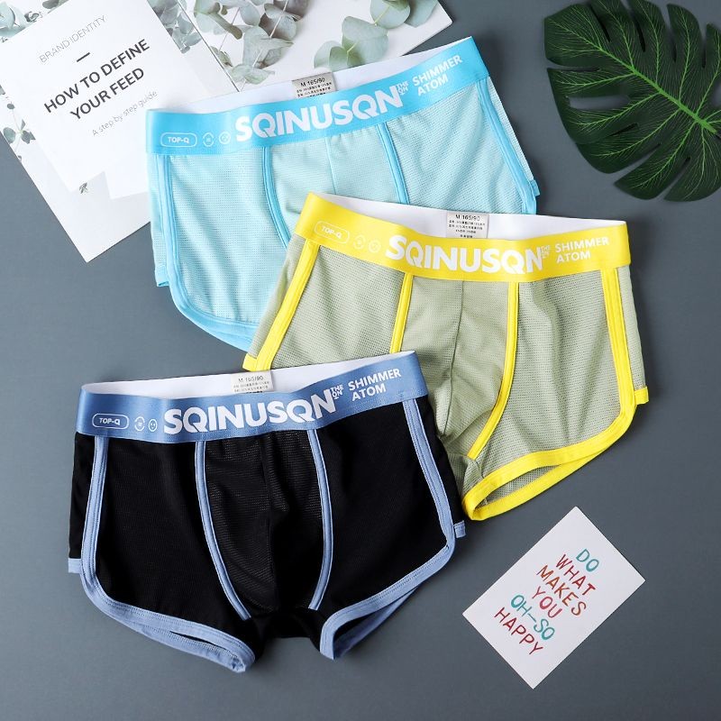 Essential Versatile Ice Silk Men's Mesh Boxer Briefs Youth Students Comfortable Breathable Underwear Durable Quality - Image 2