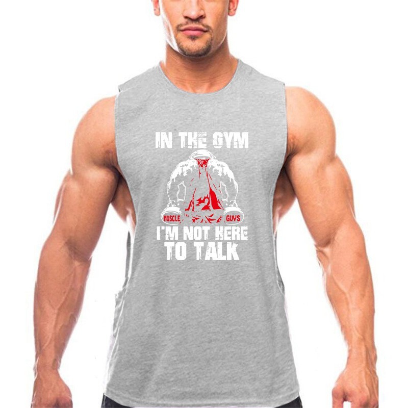 Purpose Essential GYM Saiya Graphic Vest Singlets Sleeveless Tshirt Men Cotton Oneck Tops - Image 2