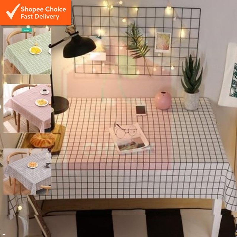 Waterproof Tablecloth – Oilproof Dustproof Table Cover for Dining Table Room Décor (Plaid Design)