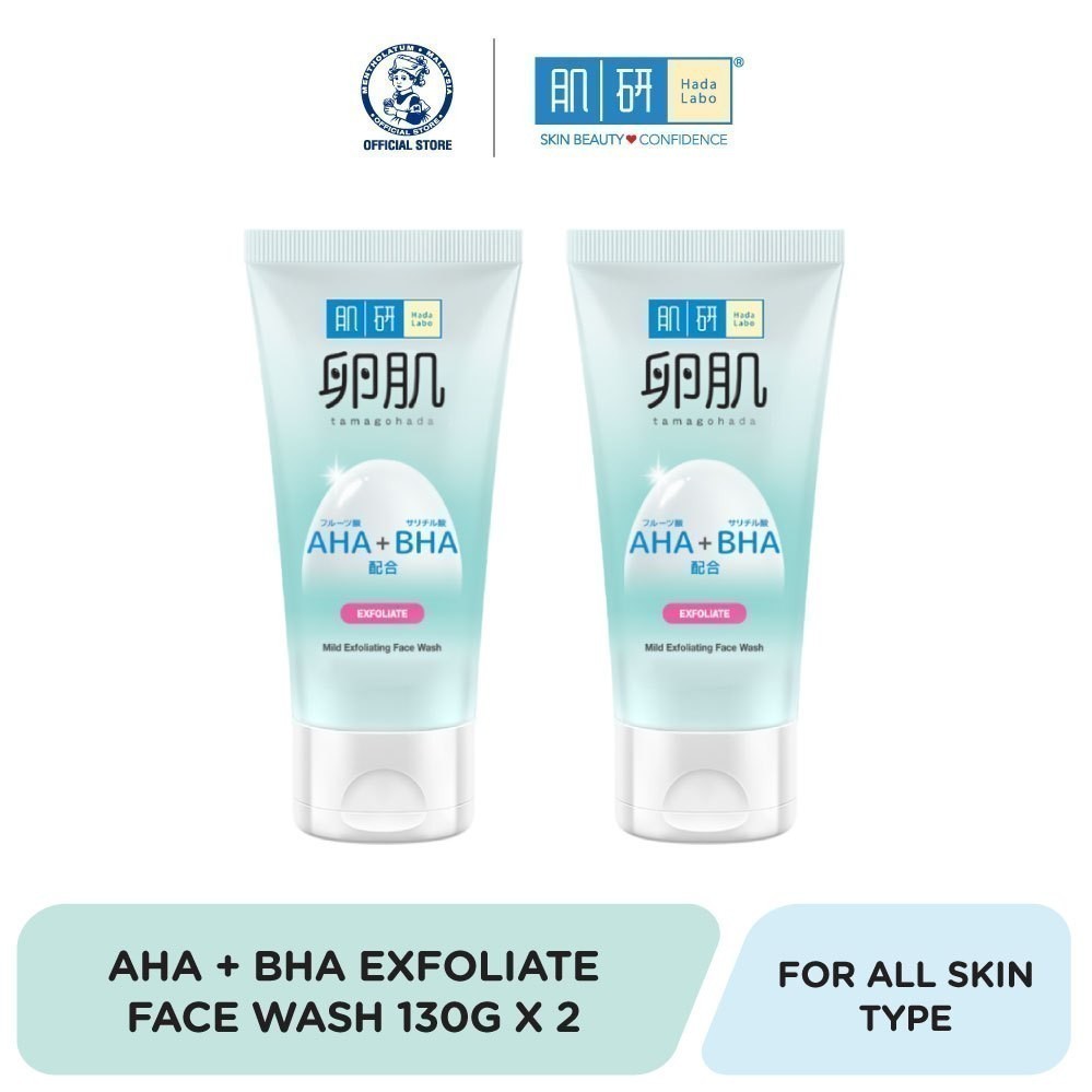 [Bundle of 2] Hada Labo AHA/BHA Face Wash For Cleanser, Exfoliate, Remove Blackhead & Dead Skin Cells 130g