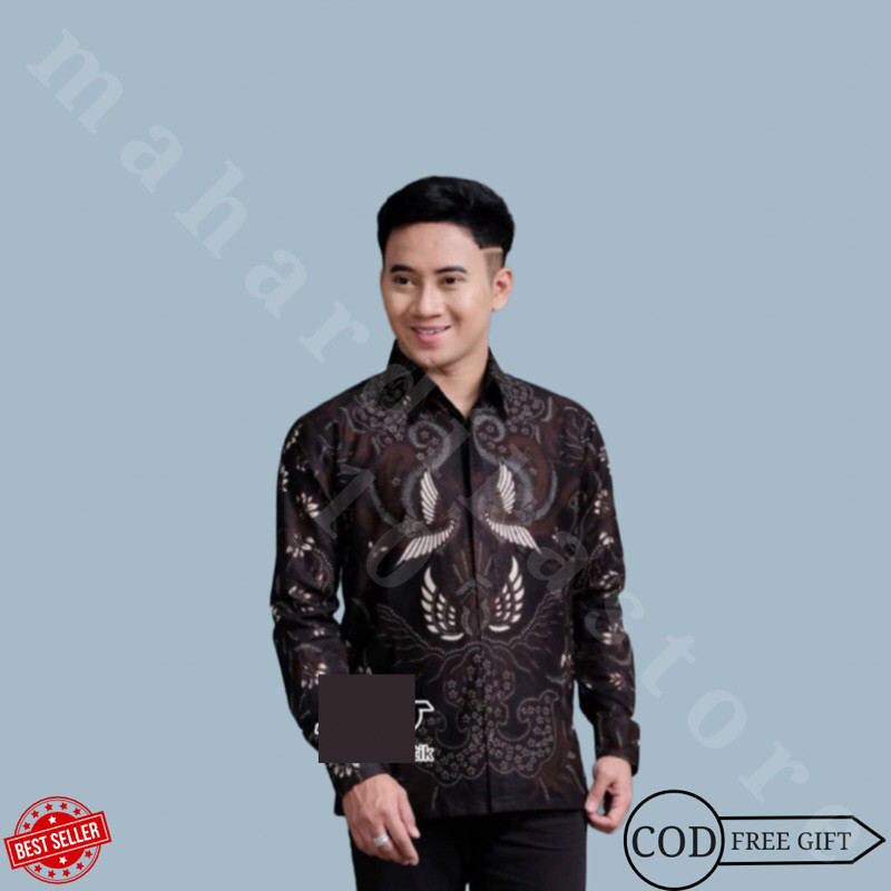 KEMEJA BATIK PRIA LENGAN PANJANG BAHAN KATUN READY SIZE M SAMPAI XXL