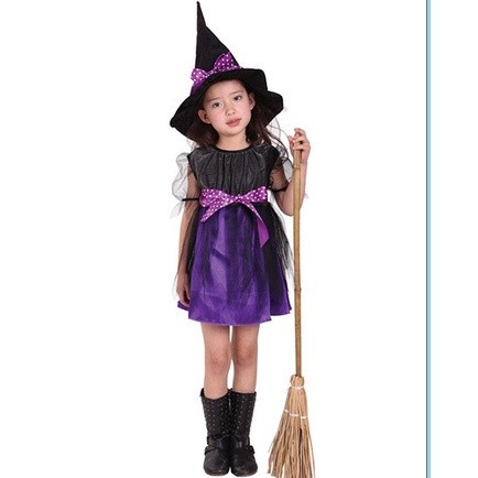 Reliable Essential 【 Factory Wholesale 】 Halloween Clothing Children's Cosplay Anime Witch Role Playing Set - Image 4
