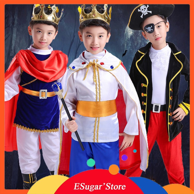 Kids Boys Prince Costume for Children Halloween Cosplay The King Pirate Costumes Boy Fantasia European Royalty Clothes