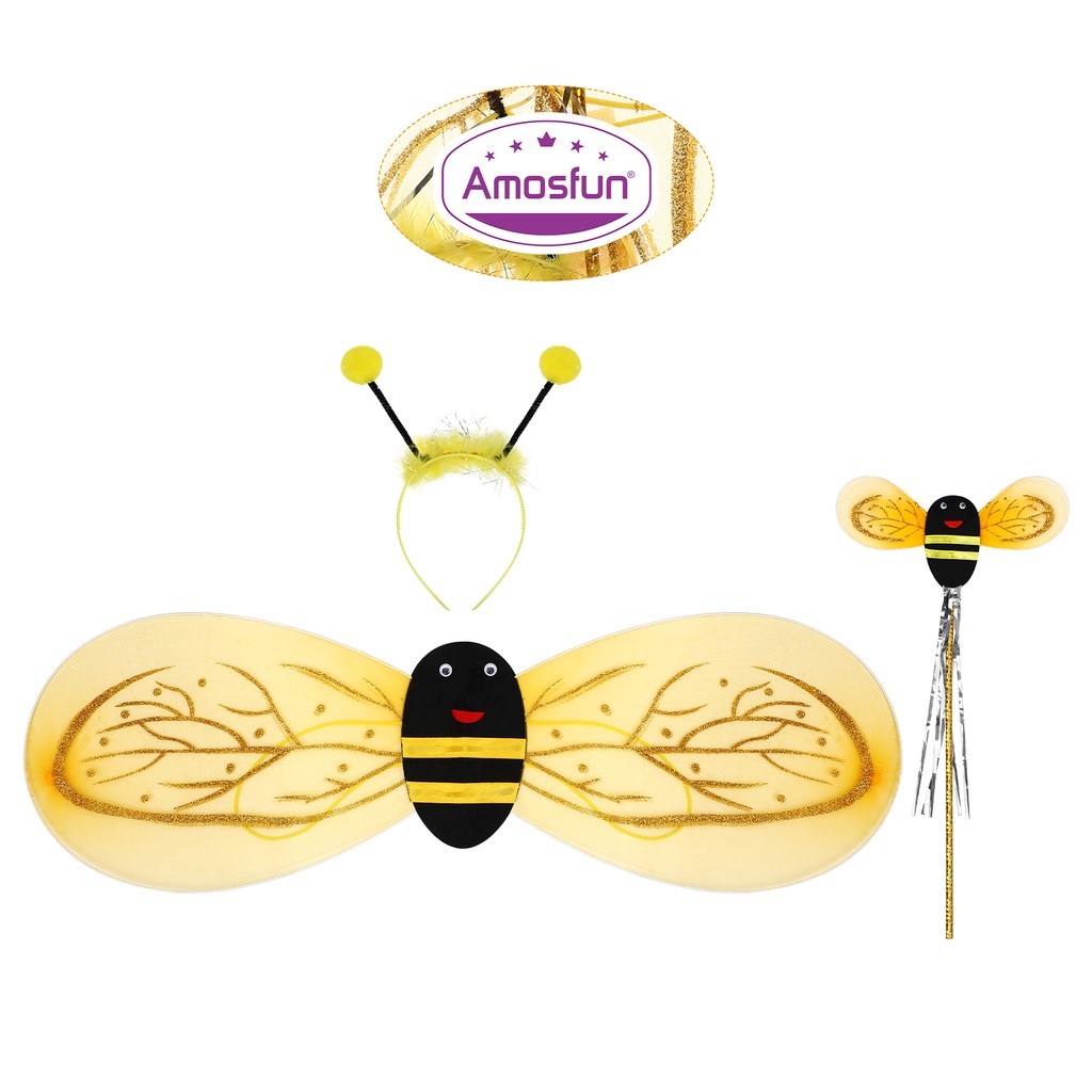 Reliable Have Xmas 1 Set Kids Bee Cosplay Costume Wings Headband Wand Stage Performance Props (Random Rope Color)️ ... - Image 5