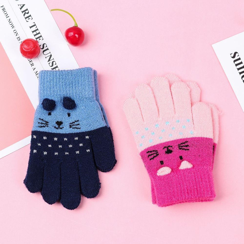 Quality Reliable NEXTSHOP New Hot Knitting Mittens 0-3 Years Old Cartoon Cat Kids Gloves Winter Boys Girls Keep Finge...